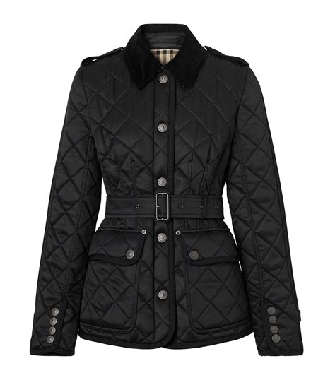 womens burberry black quilted jacket|burberry quilted jacket outlet price.